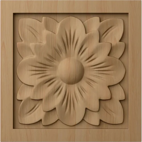 Vista 14 de Ekena Millwork ROS03X03X00DGAL Roseta cuadrada de flor de cornejo pequeña, 3 pulgadas de ancho x 3 pulgadas de alto x 5/8 pulgadas de largo, aliso
