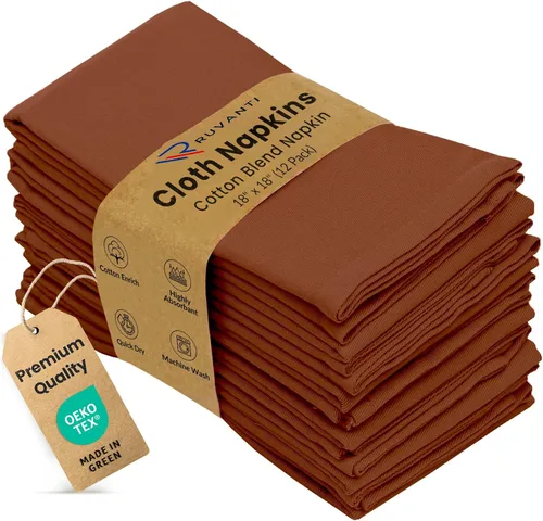 Vista 39 de Ruvanti - Juego de 4 servilletas de tela de 45x45 centímetros, lavables, suaves, duraderas, absorbentes, mezcla de algodón. Servilletas de mesa