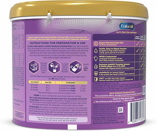 Vista 8 de Enfamil Optimum (Enspire) Gentlease Baby Formula, 19.5 Oz