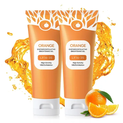 Vista 8 de Gel exfoliante naranja para cara y cuerpo, limpieza profunda de poros, elimina puntos negros, exfoliante facial hidratante exfoliante facial natural