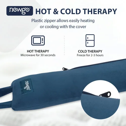 Vista 7 de NEWGO Envoltura térmica para aliviar el dolor de cuello para microondas con correas, almohadilla térmica reutilizable de terapia caliente