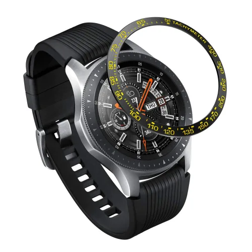 Vista 8 de AISPORTS Bisel Styling Compatible con Samsung Galaxy Watch 1.811 in Bisel Anillo Cubierta Adhesiva Anti Scratch Protección Acero Inoxidable Bisel