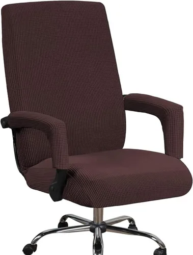 Vista 17 de Shukii Funda elástica para silla de oficina, funda elástica para silla de respaldo alto para computadora con 2 fundas para brazos, funda universal
