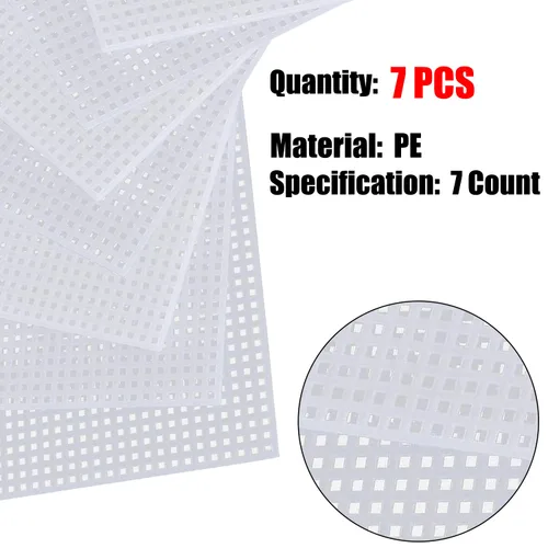 Vista 3 de 7 piezas, 7 hojas de lona de plástico transparente para proyectos de manualidades, bordado, divisor de peceras, proyectos de punto y ganchillo