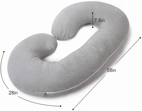 Vista 4 de INSEN - Almohada de embarazo, almohada corporal de maternidad para embarazadas, almohada de embarazo en forma de C con funda de almohada corporal