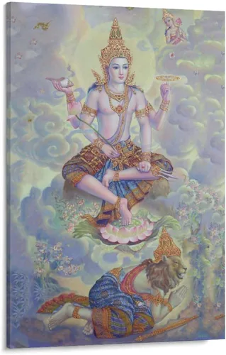 Vista 101 de Póster artístico con texto en inglés «Lord Shiva And His Family» («Lord Shiva And His Family») - Póster decorativo moderno para decorar la pared