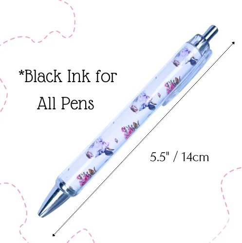 Vista 3 de YJ PREMIUMS 7 bolígrafos de vaca Lindos bolígrafos con estampado de vaca de las tierras altas, flores florales, kawaii, estéticas, vacas blancas