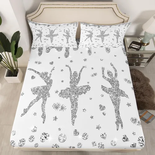 Vista 42 de Erosebridal Sábana bajera ajustable de gimnasia con bolsillo profundo para niñas y niños, tamaño individual, juego de ropa de cama deportiva