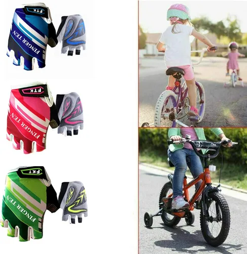 Vista 6 de Guantes de ciclismo para niños para deportes al aire libre bicicleta de montaña y carretera barras para niños y niñas de 2 a 10 años con almohadilla