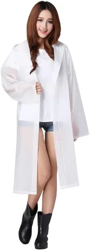 Vista 2 de FakeFace Chaqueta de lluvia con capucha para mujer