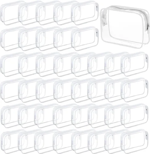 Vista 14 de Bolsas de cosméticos transparentes para mujeres y hombres, bolsas de aseo impermeables, bolsas de maquillaje de PVC, estuche organizador