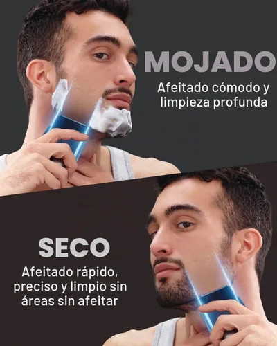 Vista 3 de Maquinilla de afeitar eléctrica para hombres, afeitadora de papel de aluminio para hombre, afeitadora de bolsillo para cara, 100% impermeable