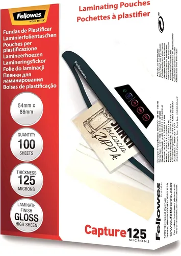 Vista 3 de Fellowes Capture 2.126x3.386 in 125 Micron - Bolsas laminadoras brillantes (paquete de 50)