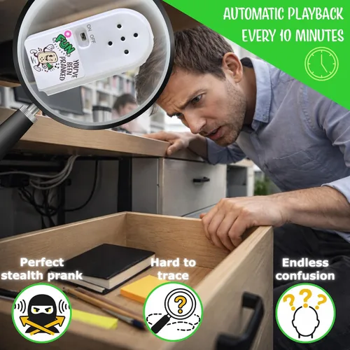 Vista 10 de FUN delivery Annoise Broma de broma de sonido molesto grabable oculto broma broma