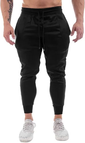 Vista 2 de MECH-ENG Pantalones de correr cónicos para hombre, entrenamiento de culturismo, pantalones deportivos ligeros de secado rápido con bolsillos