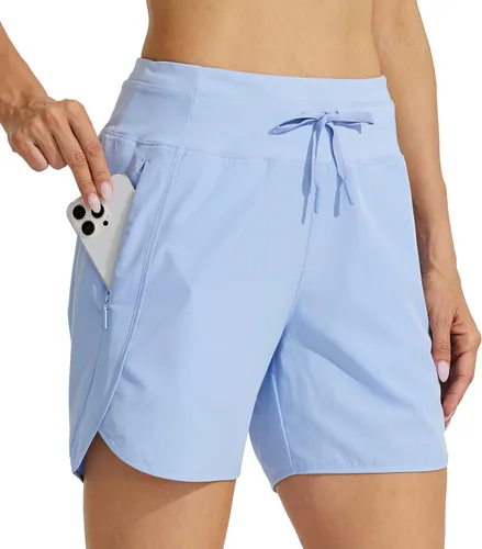 Vista 9 de Willit - Pantalones cortos deportivos de mujer para correr, 5 pulgadas, de secado rápido, para entrenamiento, senderismo, cintura alta, activos