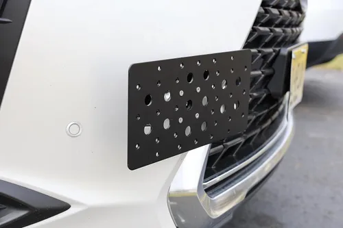 Vista 6 de Soporte de montaje para placa de matrícula con gancho de remolque para parachoques delantero Lexus UX 2020-2024, juego de soportes de placa