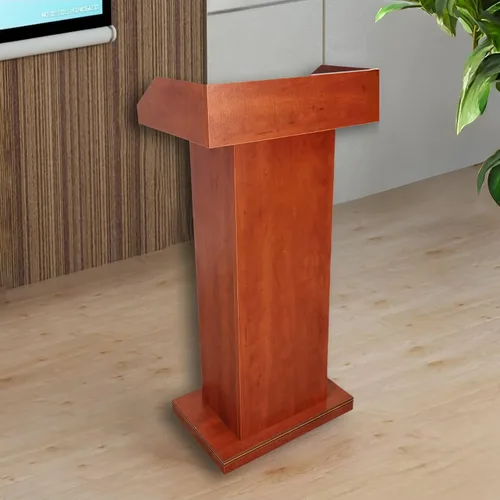Vista 3 de FixtureDisplays 22 X 15 X 43" Podio Madera Deluxe Recepción Atril Debate Discurso Iglesia Púlpito Funeraria Casa Conferencia Hotel Hostess