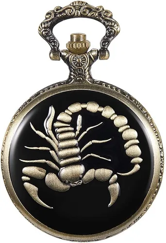 Vista 2 de Whodoit Mens Quartz Pocket Watch Green Eyes Round Case Shape Pendant Necklace Pocket Watch