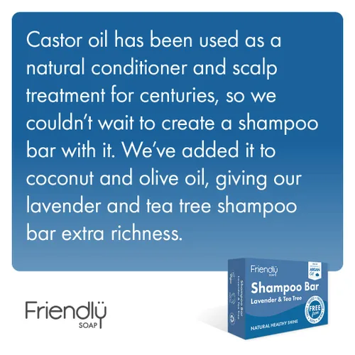 Vista 5 de FRIENDLY SOAP Barra de champú de árbol de té de lavanda, 95 GR