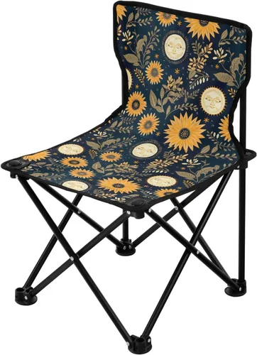 Vista 4 de Sillas de camping plegables para exteriores, diseño de mandala bohemio, para adultos, silla de camping portátil, silla de césped ligera 202a5039