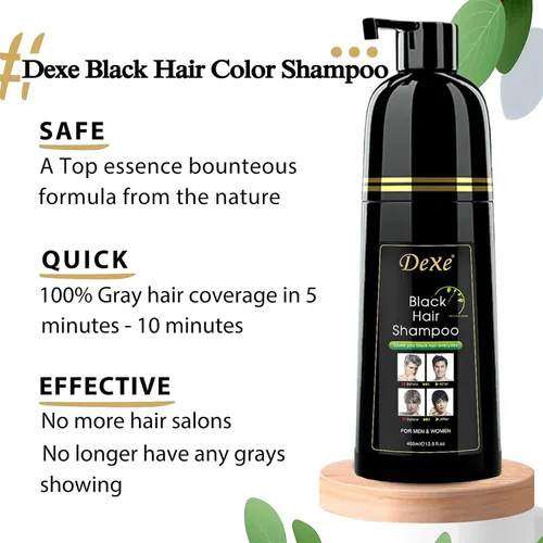 Vista 3 de Champú instantáneo para cabello negro, 13.5 fl oz para hombres