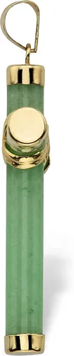 Vista 2 de PalmBeach - Colgante de cruz de jade verde genuino de oro amarillo de 10 quilates (1.496 in), Jade