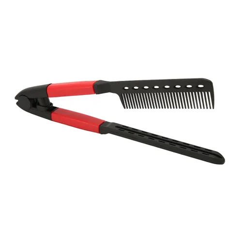 Vista 9 de Peine alisador de cabello, 3 piezas portátil multiusos en forma de V peine recto para cabello anudado