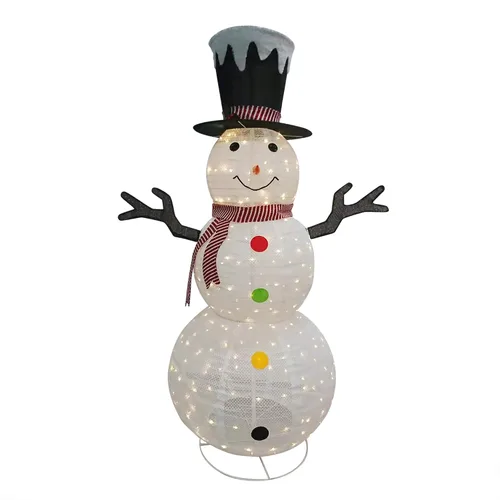 Vista 2 de Brite Star - Muñeco de nieve iluminado de 6 pies, con sombrero y bufanda
