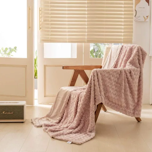 Vista 15 de Simple&Opulence - Cobija de microfibra súper suave con patrón de rosas para decoración del hogar
