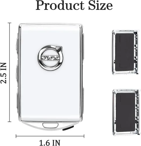 Vista 5 de Funda Carcasa para Llavero de Automóvil para Volvo S60 S90 XC40 XC60 XC90 V60 V90, Regalos para Hombres y Mujeres (Azul Esmerilado)