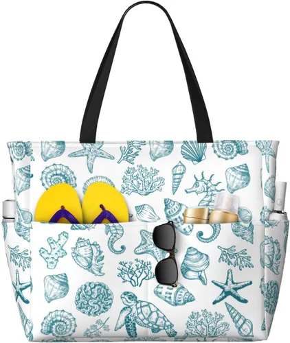 Vista 24 de Bolsa de playa para mujer, bolsa de playa impermeable y a prueba de arena con bolsa húmeda, bolsa de viaje grande para viajes de fin de semana