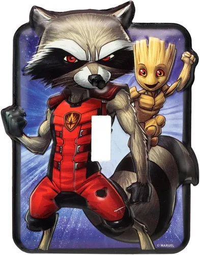 Vista 8 de Placa de Interruptor de Luz de Metal en Relieve de Marvel Capitán América - Decoración de Placa de Interruptor de Capitán América para Dormitorio