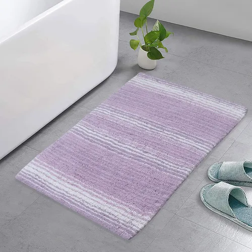 Vista 58 de Home Weavers Gradation Collection - Alfombra de baño 100% algodón, suave y absorbente, antideslizante, lavable a máquina, rectangular, 17 x 24 Beige