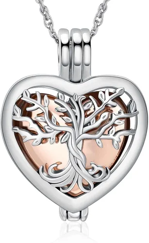 Vista 11 de shajwo Collar de cenizas de urna de árbol de la vida para mujeres y hombres, amado, dije conmemorativo de ceniza humana