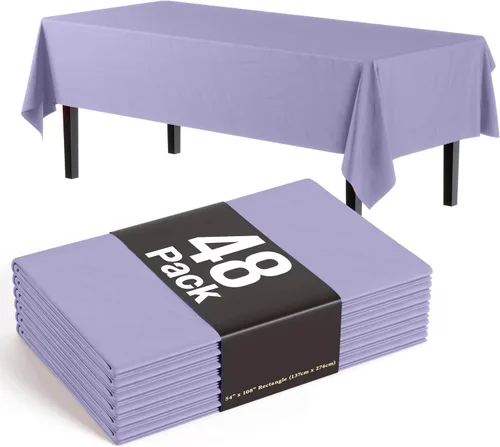 Vista 25 de Exquisite Mantel rectangular negro de 54 x 108 pulgadas, paquete de 48