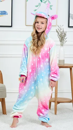 Vista 2 de Disfraz de unicornio con capucha para niñas