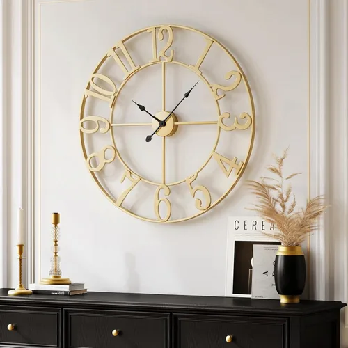 Vista 42 de Cuspin Reloj de pared de 24 pulgadas con engranajes, reloj de metal