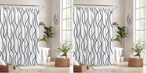 Vista 35 de Biscaynebay - Cortinas de tela texturizada a cuadros para baño