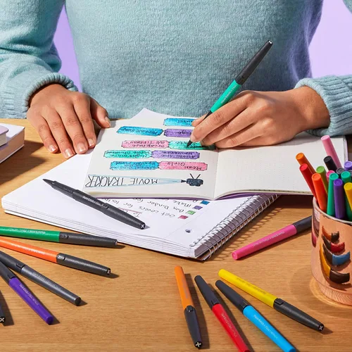 Vista 11 de Paper Mate Flair - Bolígrafos metálicos de punta de fieltro, colección City Lights, colores surtidos brillantes, tinta premium, 8