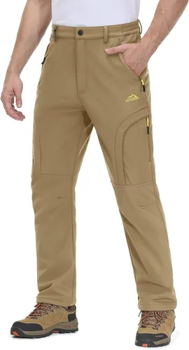 Vista 2 de MAGCOMSEN Men's Winter Pants 5 Zip Pockets Snow Ski Pants Fleece Lined Water Resistant Hiking Pants