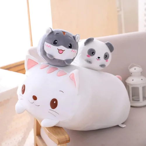 Vista 2 de Almohada de peluche de diseño de animales, para abrazar
