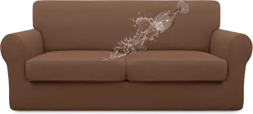 Vista 63 de Easy-Going Funda de sofá 100% impermeable doble de 3 piezas, elástica, suave, para perros, para sofá de 2 cojines separados, protector de muebles a