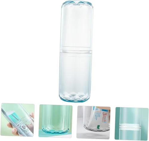 Vista 9 de DOITOOL Estuche para cepillos de dientes de viaje de plástico transparente para cepillos de dientes, contenedor portátil para cepillos de dientes