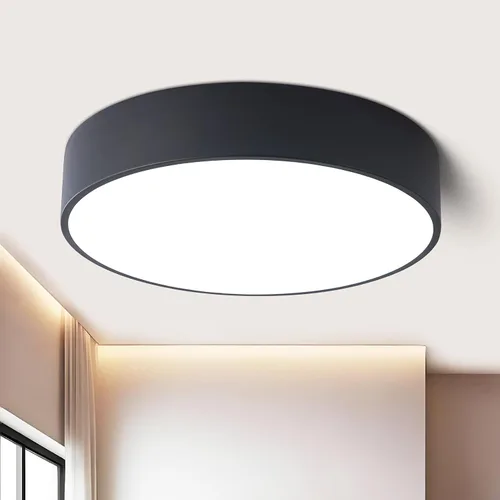 Vista 12 de Lámpara de techo de montaje empotrado regulable moderna, luces LED redondas de color negro mate, iluminación de 5CCT 2700K-6000K para cocina