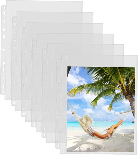 Vista 8 de Sooez Paquete de 30 fundas de fotos para carpeta de 3 anillos (240 imágenes), 3.5 x 5, protectores de páginas de plástico resistentes, fundas