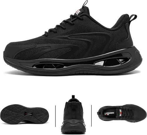 Vista 3 de LARNMERN Zapatillas de deporte con punta de acero para hombre, zapatos de seguridad de trabajo, zapatos ligeros Infinity PRO Series