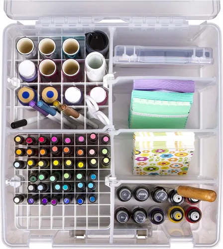 Vista 17 de ArtBin 6993SP Super Satchel Double Deep con bandeja de accesorios para manualidades en papel, transparente, 1 bolsa y 1 bandeja