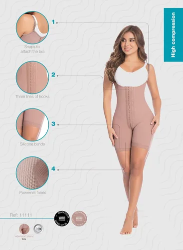 Vista 5 de DELIÉ by Fajas DPrada 09111 Fajas Colombianas Faja posparto Faja moldeadora de cuerpo completo para mujer