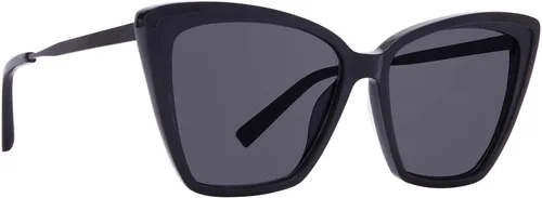Vista 4 de DIFF Gafas de sol Becky II de diseño de ojo de gato para mujer 100 UVAUVB Negro humo oscuro